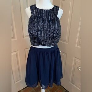 B. Darlin NWT two piece short prom cocktail homecoming party dress with sequins.